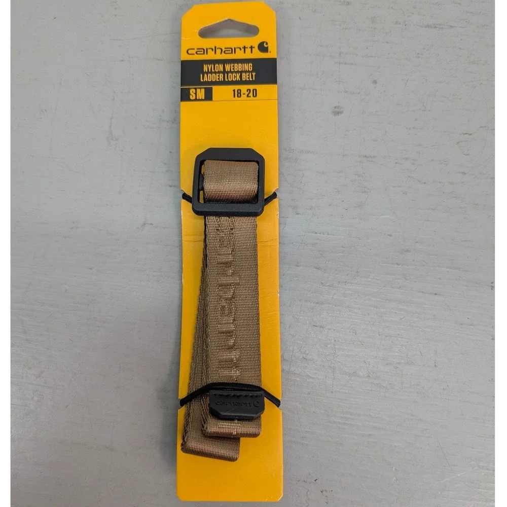 Carhartt Kids Yukon Nylon Webbing Ladder Lock Belt Brown WB5661 Small 18-20 NWT